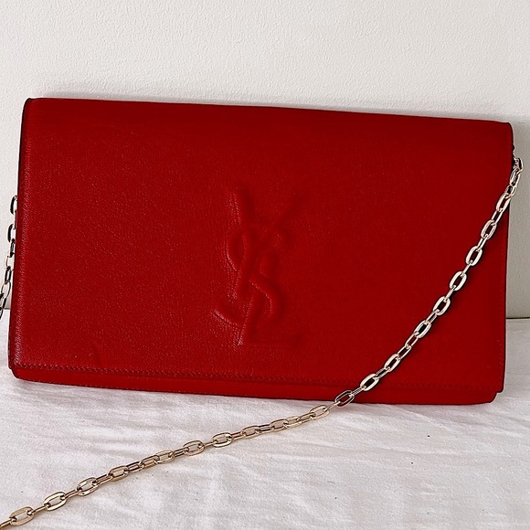 YSL Yves Saint Laurent - Belle Du Jour Red Clutch purse - Picture 4 of 10